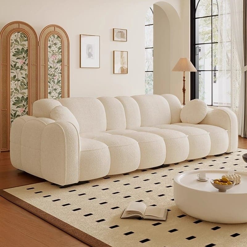 Minimalist Solid Color Standard Sofa Stain Resistant/Water Resistant Dove Grey/Auburn/Amber Color with 2 Pillows & Arm for 4-seater/Seats 3 thumbnail 11