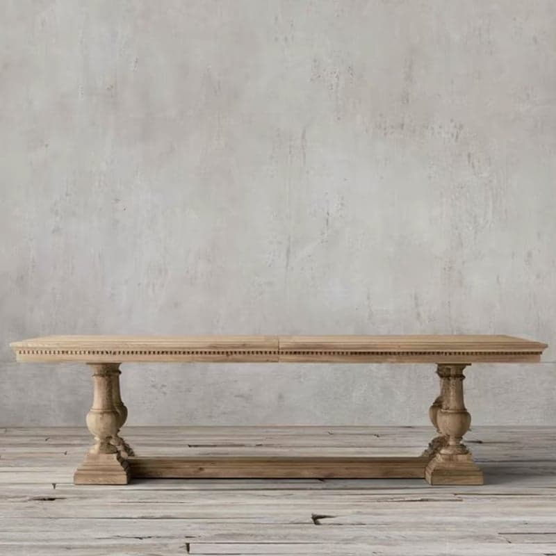 French Country Rectangle Wood Dining Table with Trestle Base, Full Assembly Needed thumbnail 2