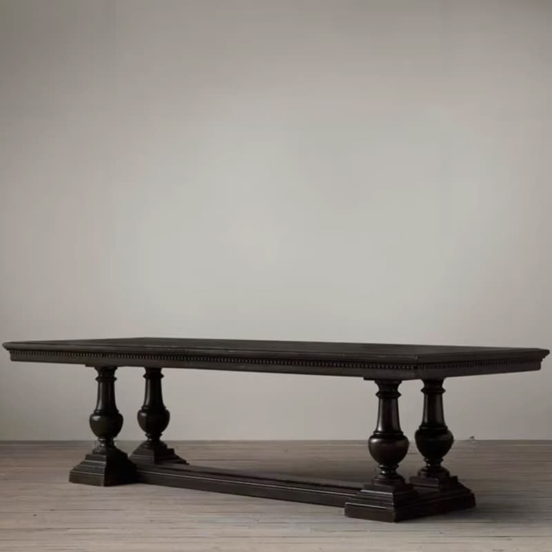 French Country Rectangle Wood Dining Table with Trestle Base, Full Assembly Needed thumbnail 1