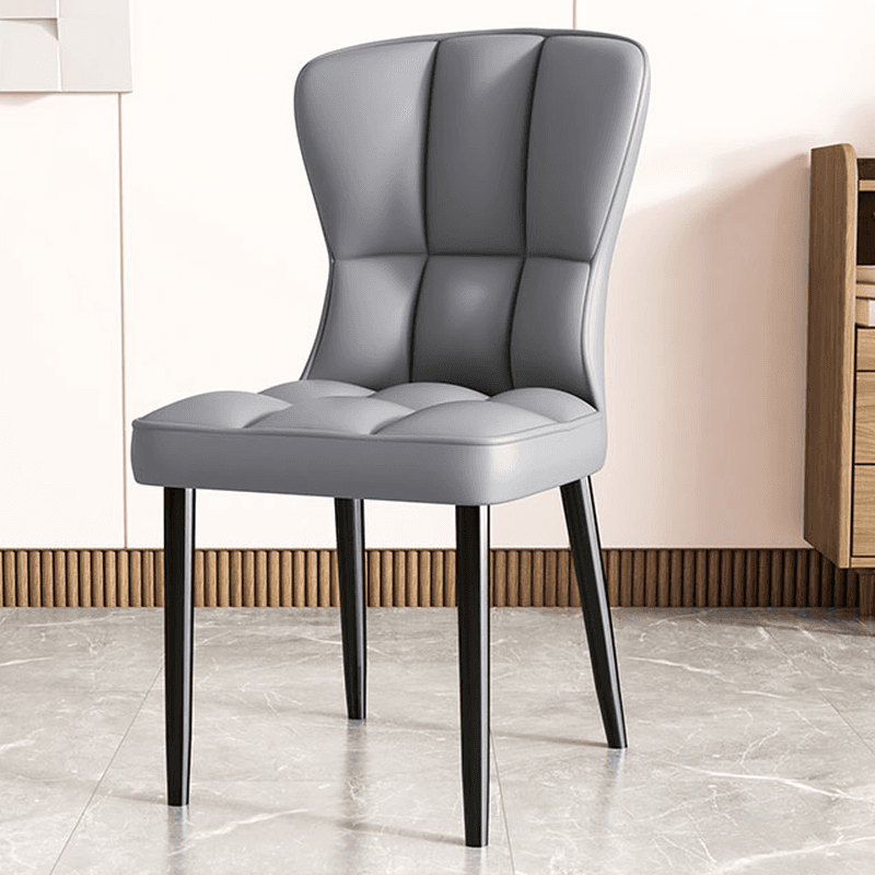 Casual/Lavish Side Chair with Wingbacked Upholstered Design and Steel Legs thumbnail 4