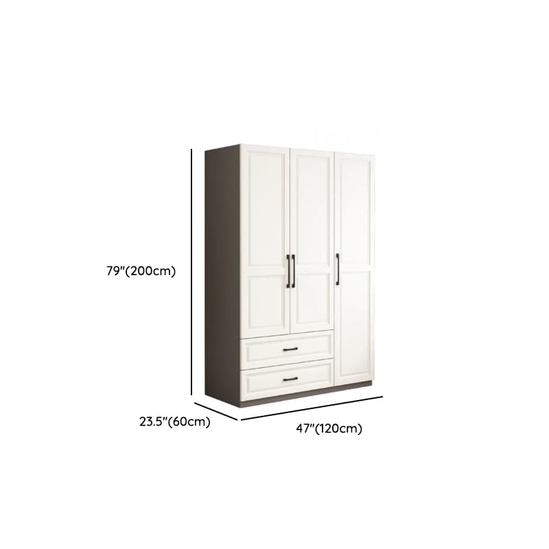 Chalk Minimalist Manufactured Wood Cabinet Armoire with 2-Drawer, Soft Close Door, Interior Shelves, and Clothing Rod thumbnail 7