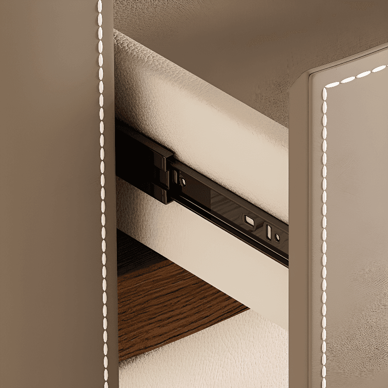 Modern Simple Style Nightstand With Drawer Storage Featuring 2 Drawers and Stone Countertop thumbnail 15