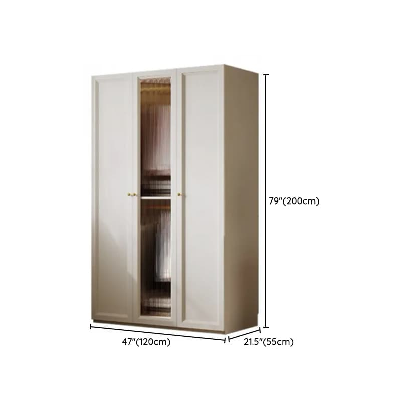 Chalk Modish Self-supporting Cabinet Armoire with Soft Close Drawer, Soft Close Door, and Hinged Hanging Rod thumbnail 11