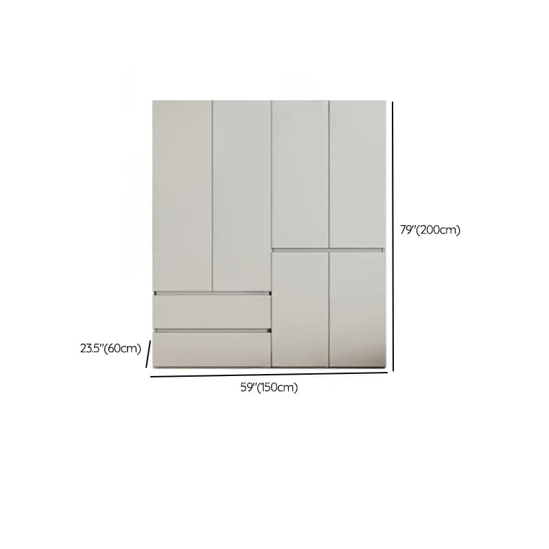 Cream Trendy Reclaimed Wood Wardrobe Armoire with Soft Close Drawer, Soft Close Door, Interior Shelves, and Clothing Rod thumbnail 55