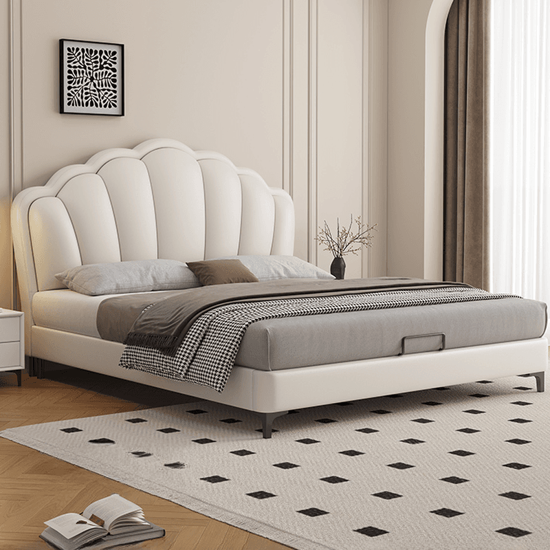 Storage Included with 3 Storage Boxes, Natural Wood Frame, Storage Drawer, Panel Headboard, and Sponge Upholstery thumbnail 1