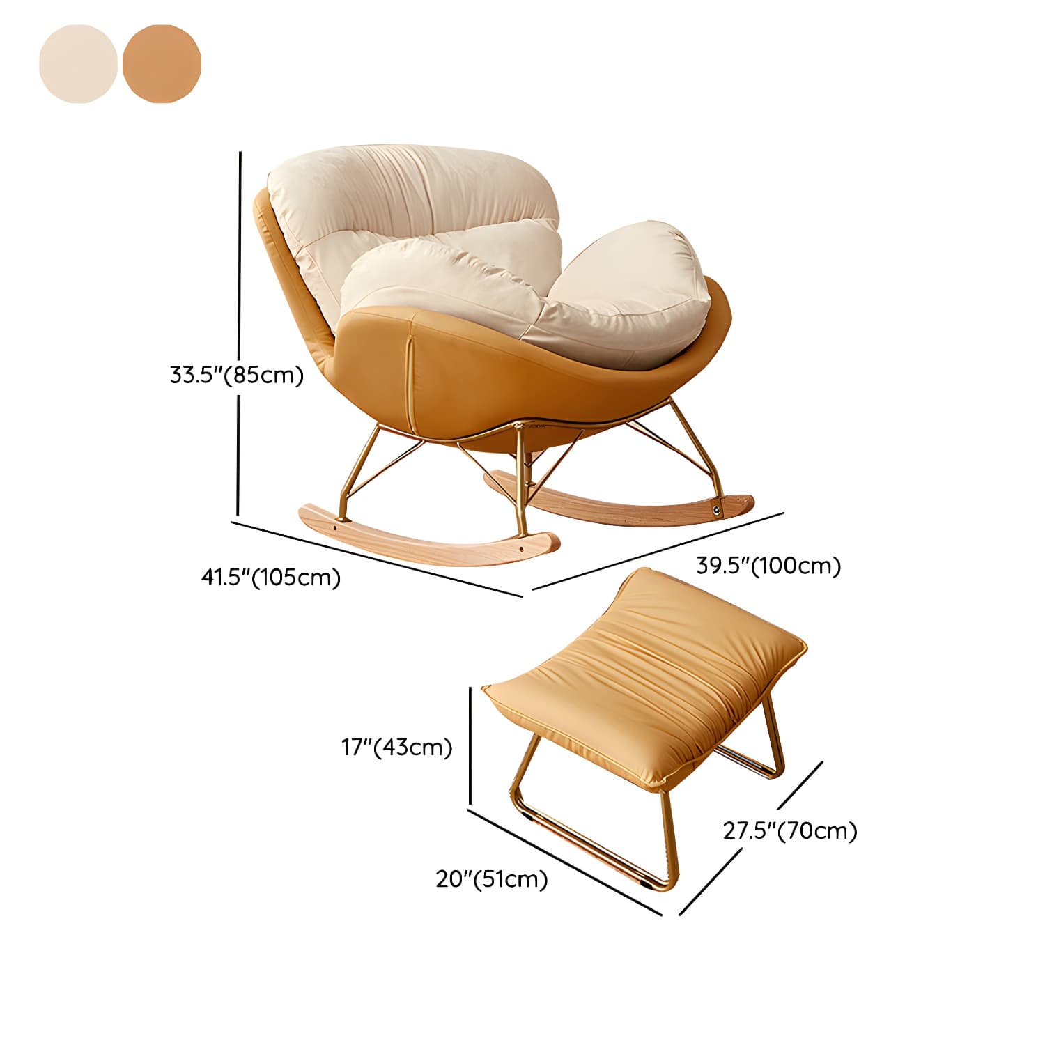 Scandinavia Rocking Accent Chair with Removable Cushions in Solid Wood thumbnail 23