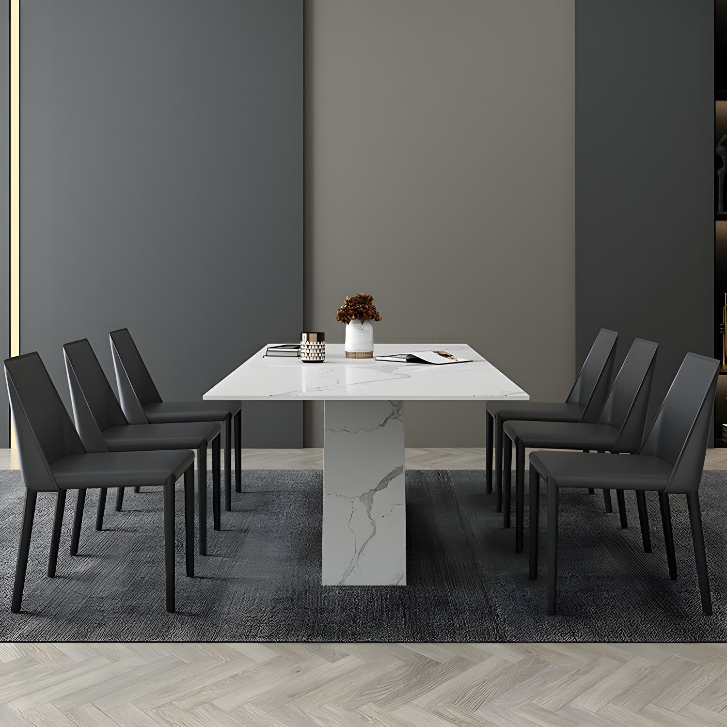 Contemporary 1/2/3/4/5/6/7 Pieces Dining Set Rectangle Dining Table Set thumbnail 3