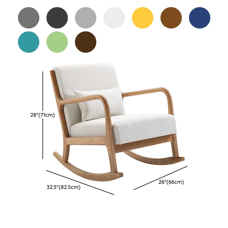 Modern Upholstered Rocking Chair with Natural Wood Legs and Recessed Back Cushion thumbnail 20