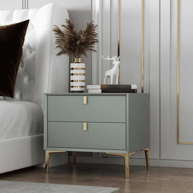 Modern Lumber Nightstand With Drawer Storage & Leg, 3 Drawers/2 Drawers thumbnail 3