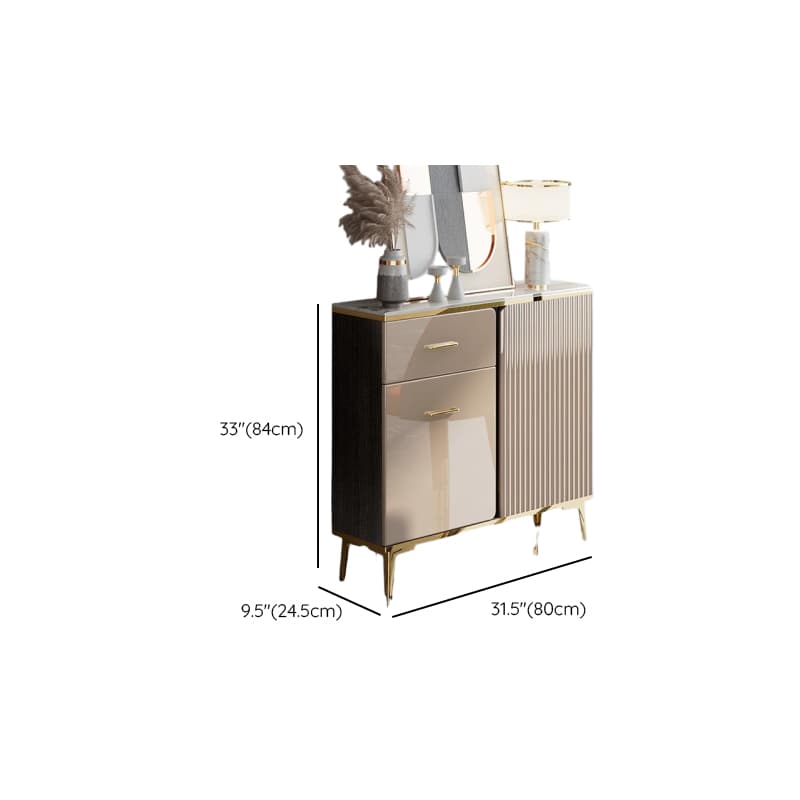 Luxury Off White Sideboard with Faux Marble Countertop and Standalone Design thumbnail 13