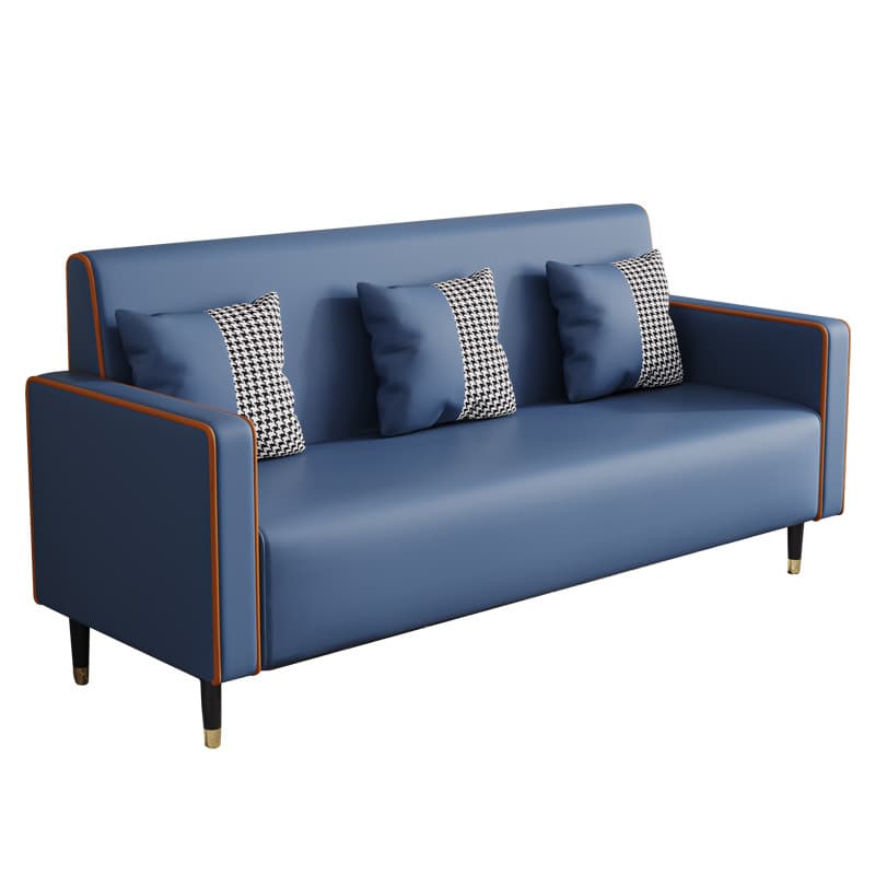 Casual Solid Color Water Resistant Sofa Couch in Grey/Cream/Citrus Color for 3 Person with Square Arm and 3 Pillows thumbnail 11
