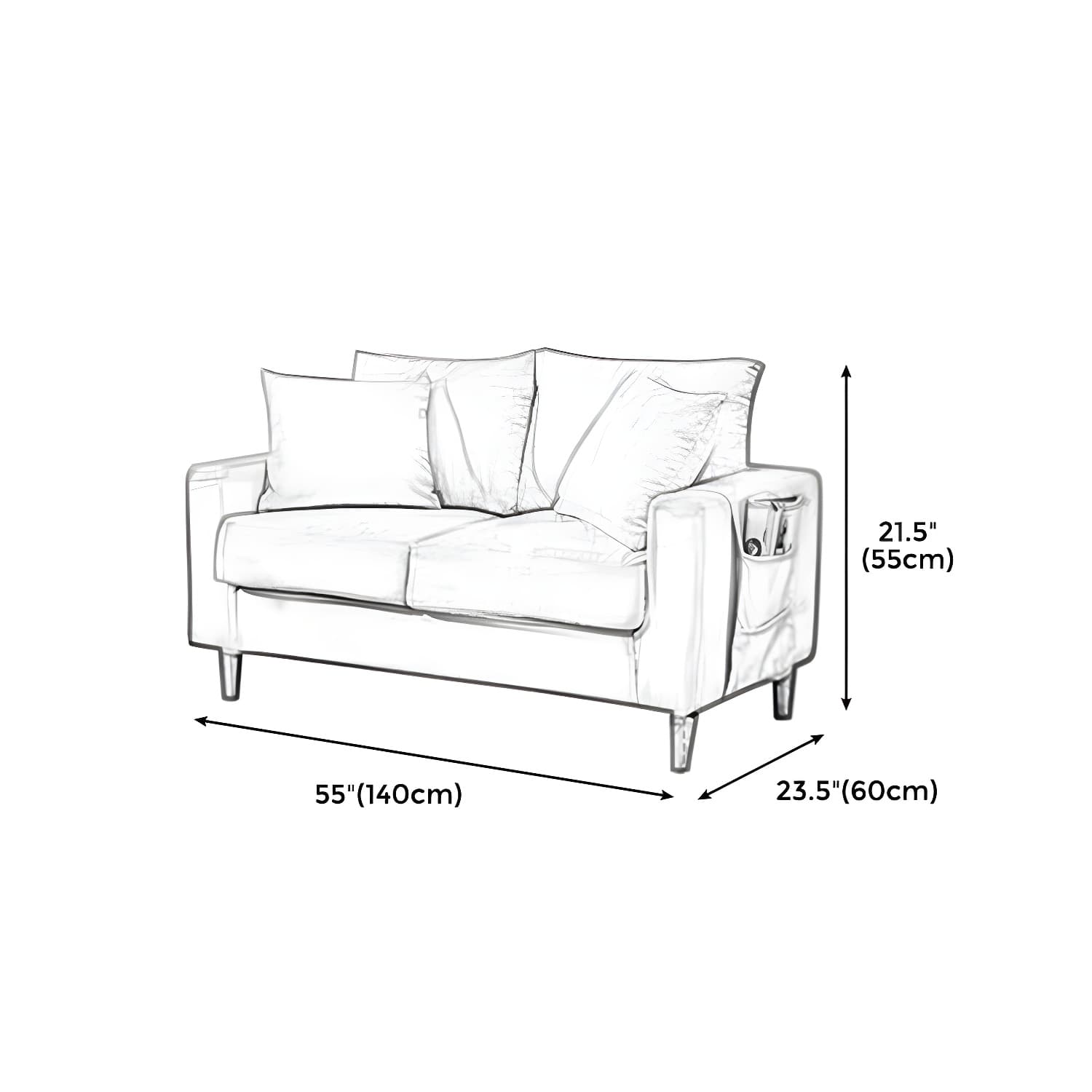 Beige Modern Farmhouse Cushions Standard Sofa 21.65"High Square Arm Sofa thumbnail 33