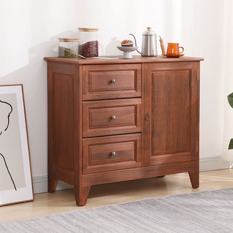 Traditional Wood Server in Espresso with 3 Drawers/4 Drawers/6 Drawers, Cabinet & One Internal Shelf/2 Shelves Included/Not Included thumbnail 3