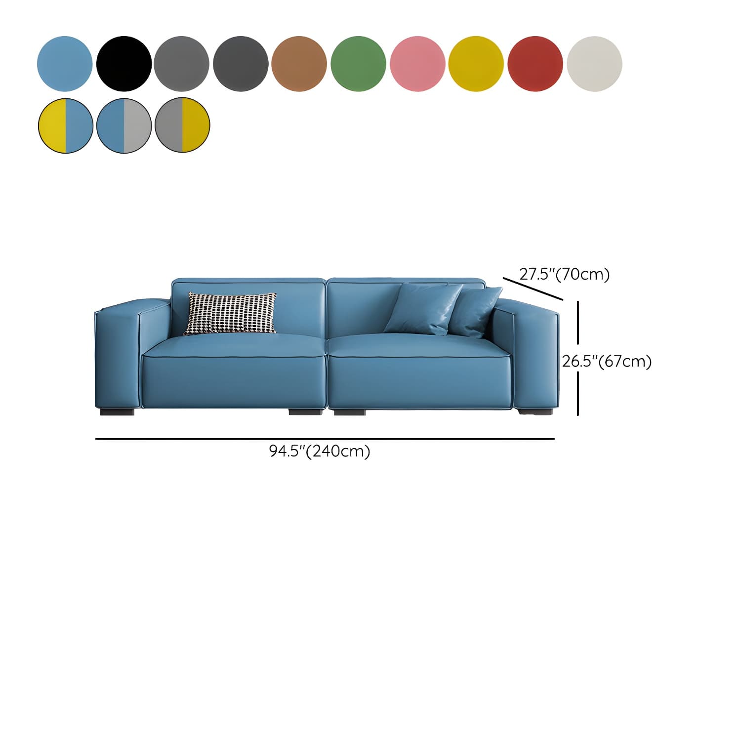 Extra Long Modern Wood Sofa with Stain Resistant Fabric and Seat for 5 People thumbnail 30