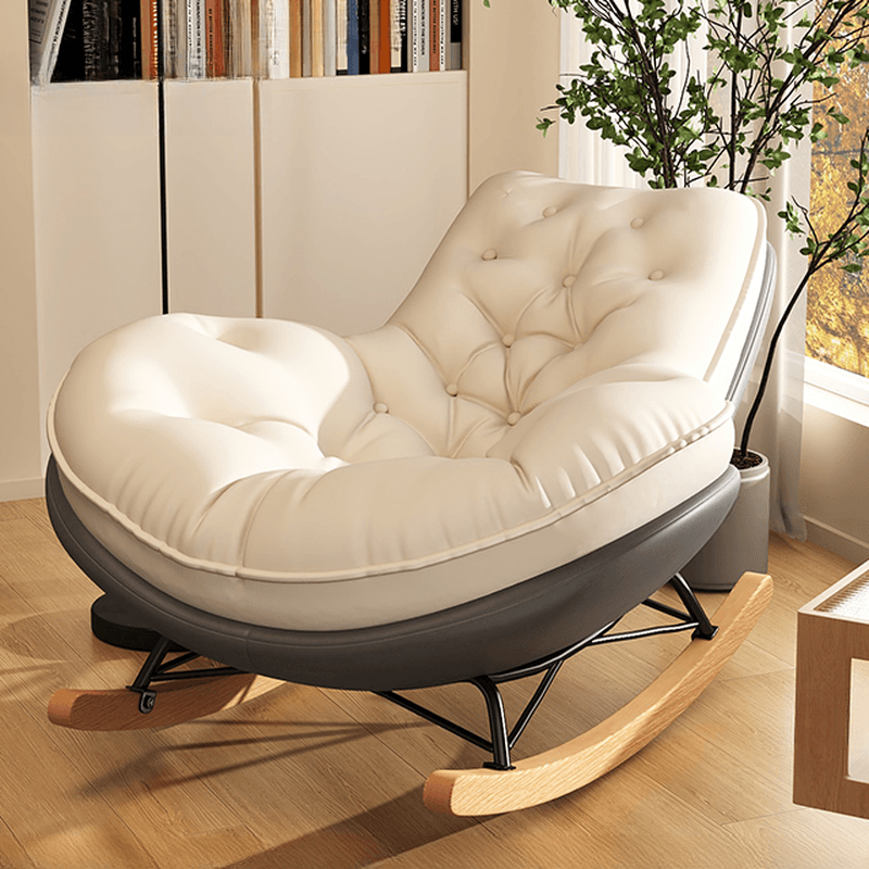 Art Deco Alloy Rocking Chair with Water Proof Upholstery and Flared Arm - image 2