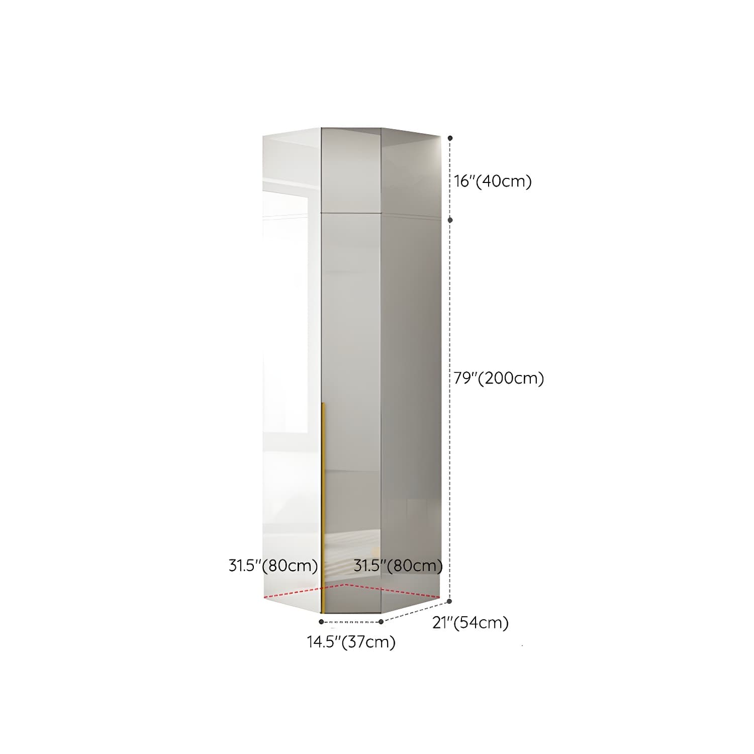 White Modern Style Wardrobe Cabinet Engineered Wood with Garment Rod thumbnail 33