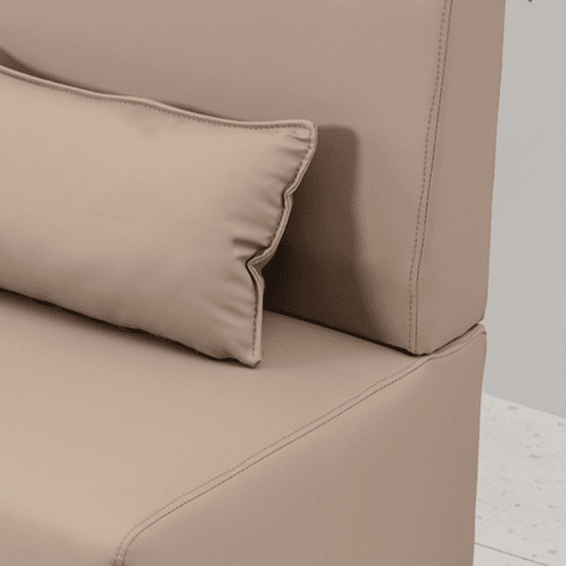 Contemporary Modern Solid Color Stain Resistant Loveseat in Gray/White/Cerulean for 2 People with 2 Pillows thumbnail 13