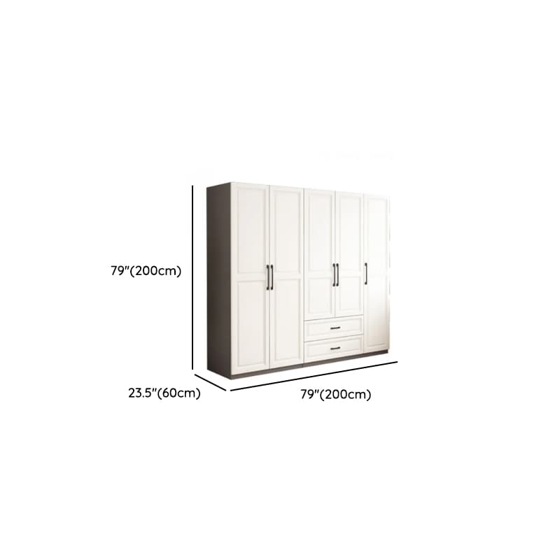 Chalk Minimalist Manufactured Wood Cabinet Armoire with 2-Drawer, Soft Close Door, Interior Shelves, and Clothing Rod thumbnail 11