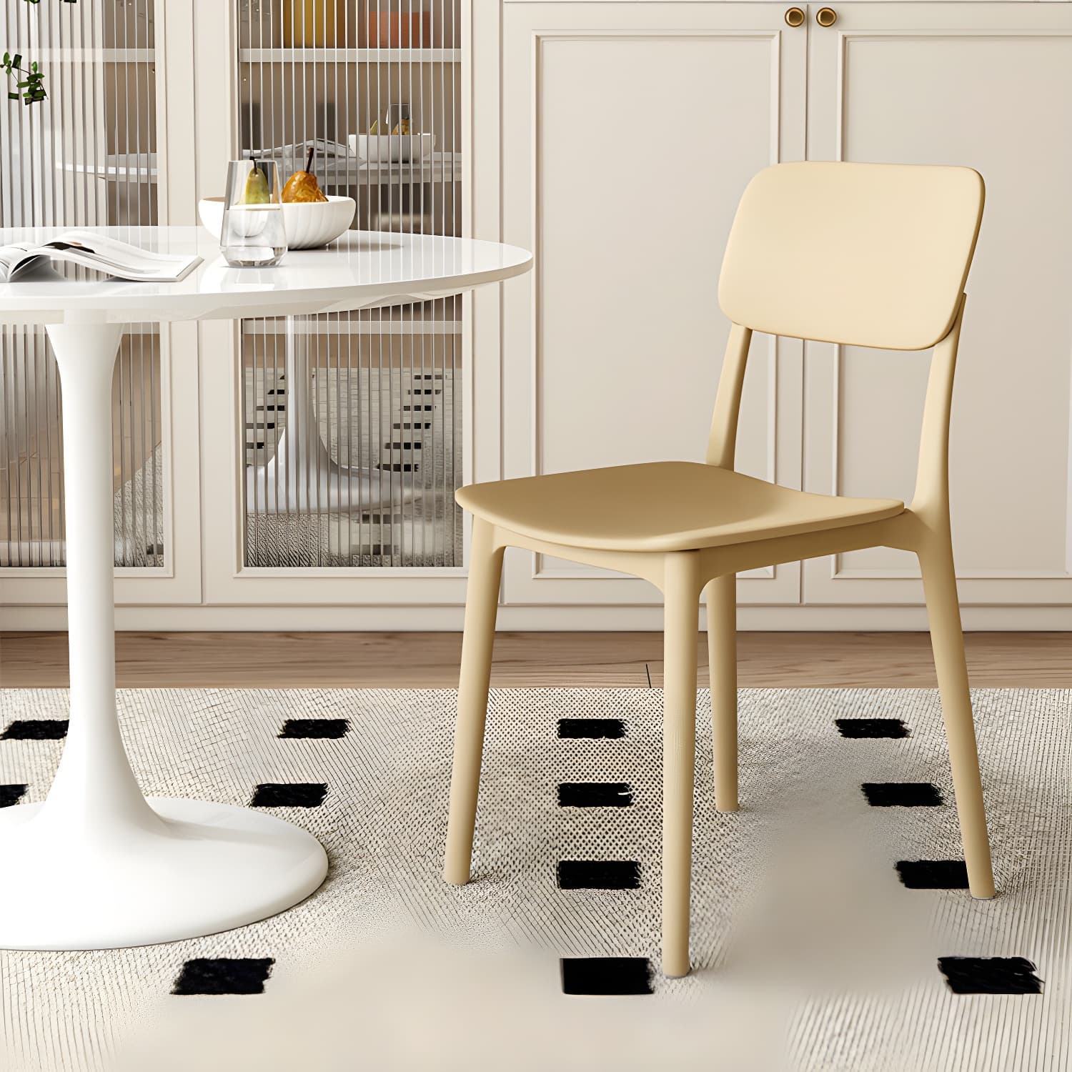 Stackable Scandinavian Style Side Chair with Low Back in Plastic & Acrylic - Armless thumbnail 14