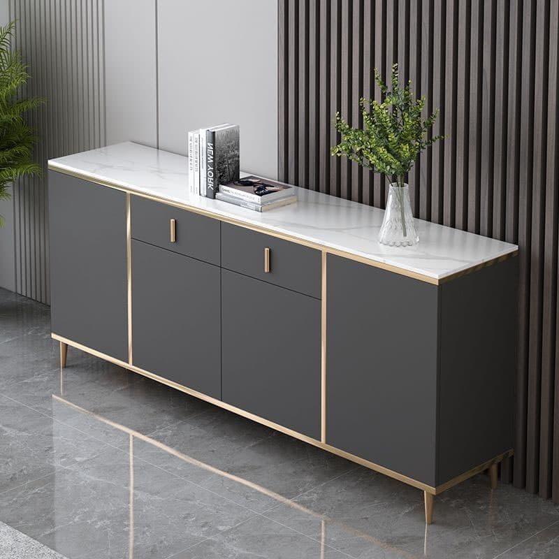 Modern Stone Buffet Sideboard with Doors and Drawers for Living Room - image 5