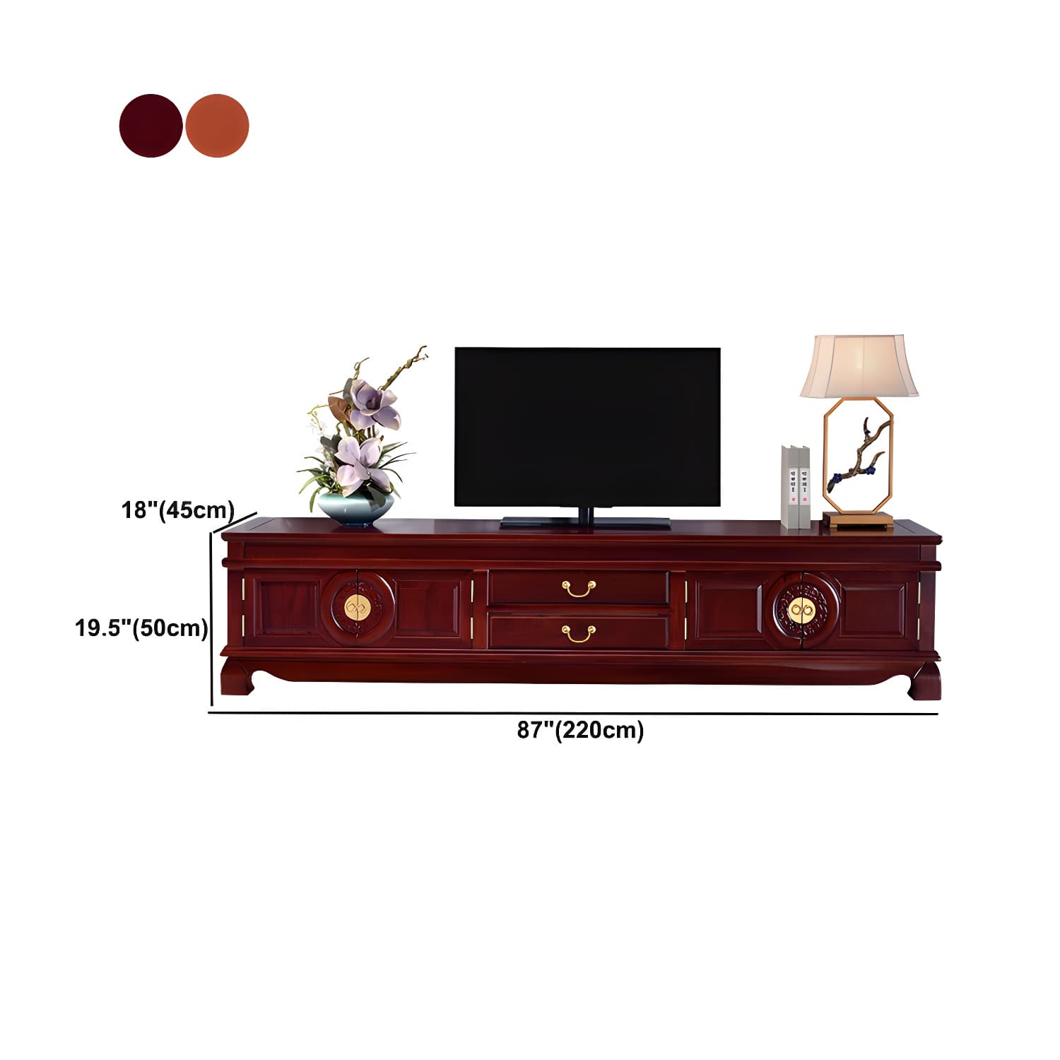 Wooden TV Cabinet Classical Storage TV Stand for Living Room thumbnail 12