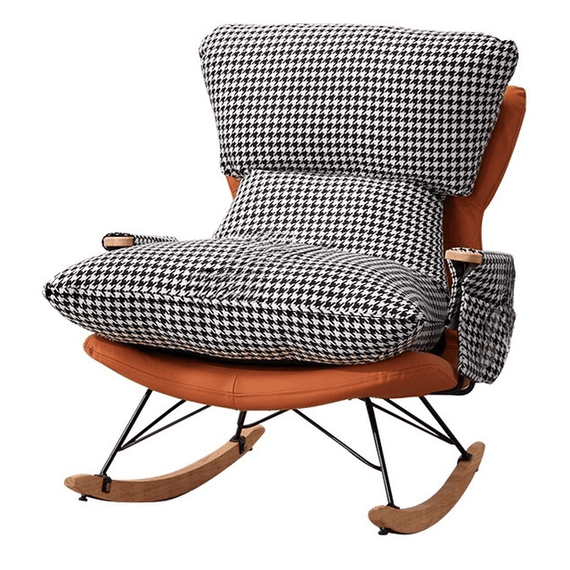 1 Piece Set/2 Piece Set Water Resistant Padded Living Room Rocking Chair in Chalk/Grey/Citrus Color with Upholstered Back and Track Arm in a Simple Style, Ottoman Included/Not Included thumbnail 16