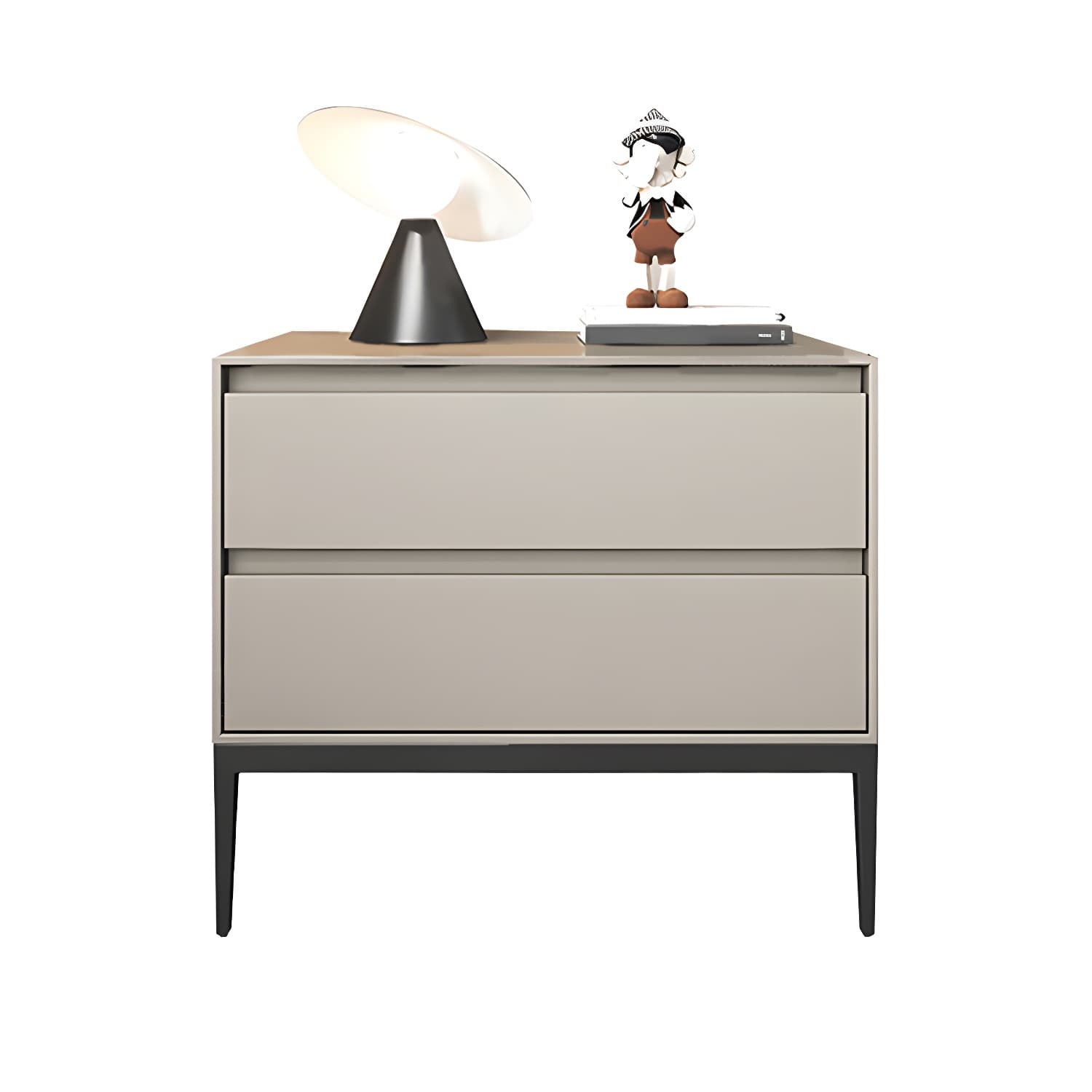Wooden Night Table Contemporary Bedside Cabinet with 2 Drawers thumbnail 9