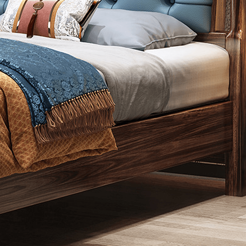 Lumber Solid Color Framed Storage Bed Frame/Pallet Bed Frame with Decorative-stitched Headboard for Living Room thumbnail 7