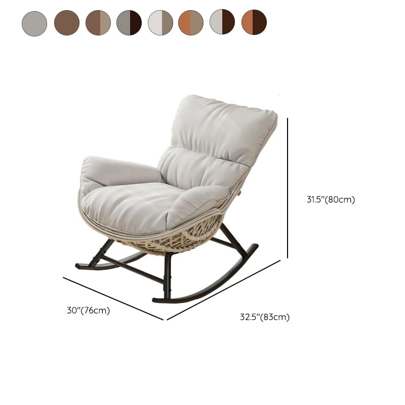 Simple Upholstered Rocking Seat with Scratch-tolerant Padded Design and Ottoman thumbnail 15