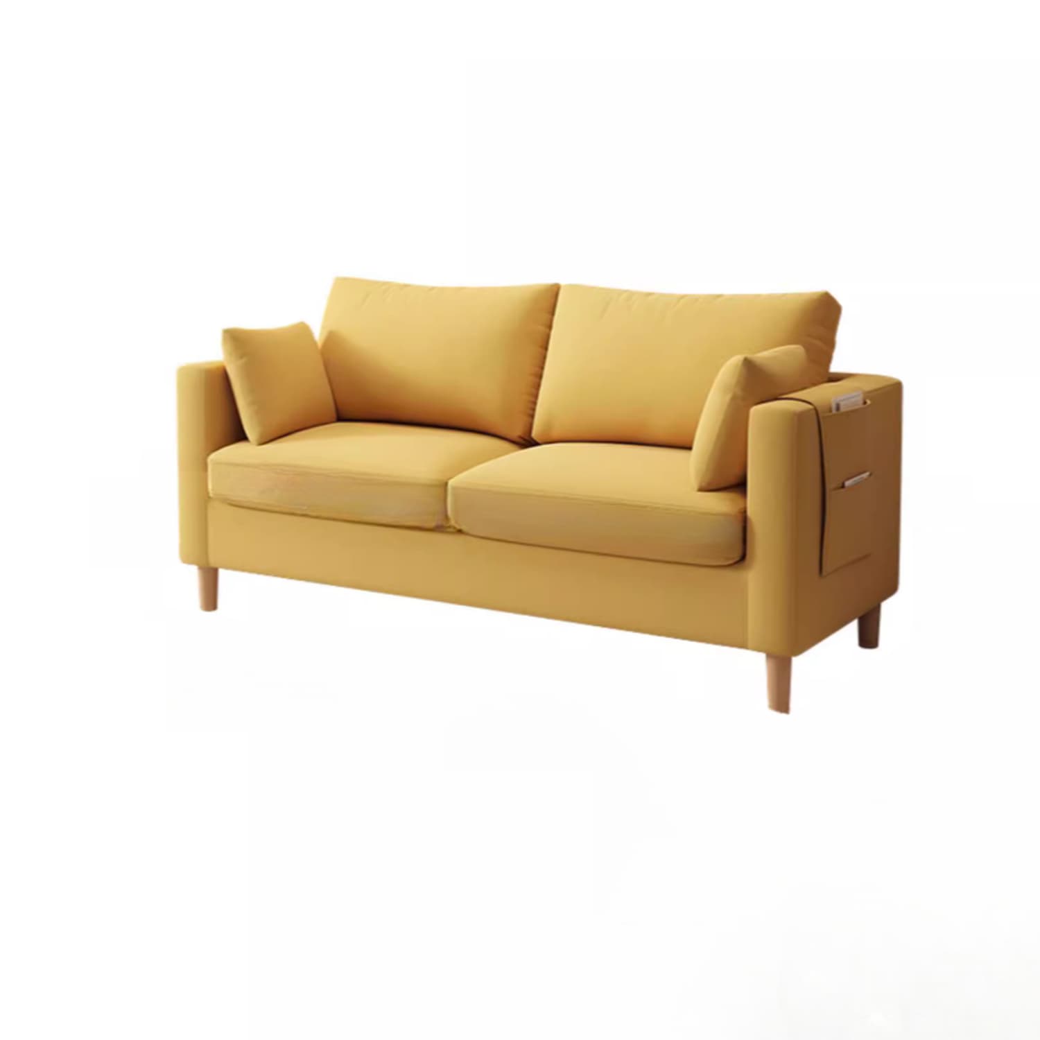 Cream/Dove Grey/Cerulean Loveseat with Slipcover, Wide Pillow Back, Receptacle and 2 Pillows thumbnail 18
