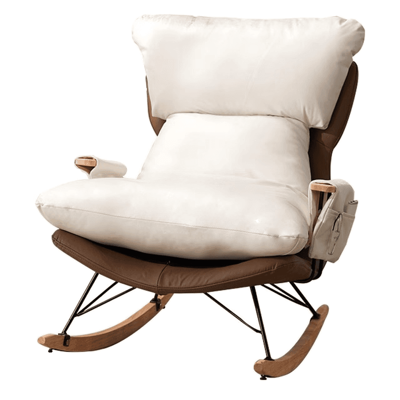 1 Piece Set/2 Piece Set Water Resistant Padded Living Room Rocking Chair in Chalk/Grey/Citrus Color with Upholstered Back and Track Arm in a Simple Style, Ottoman Included/Not Included thumbnail 13