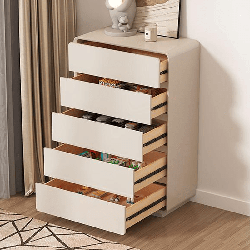 Off-White Trendy Composite Wood Bachelor Chest/Double Dresser/Lingerie Chest with 3/4/5 Drawers in Vertical/Horizontal Orientation thumbnail 2