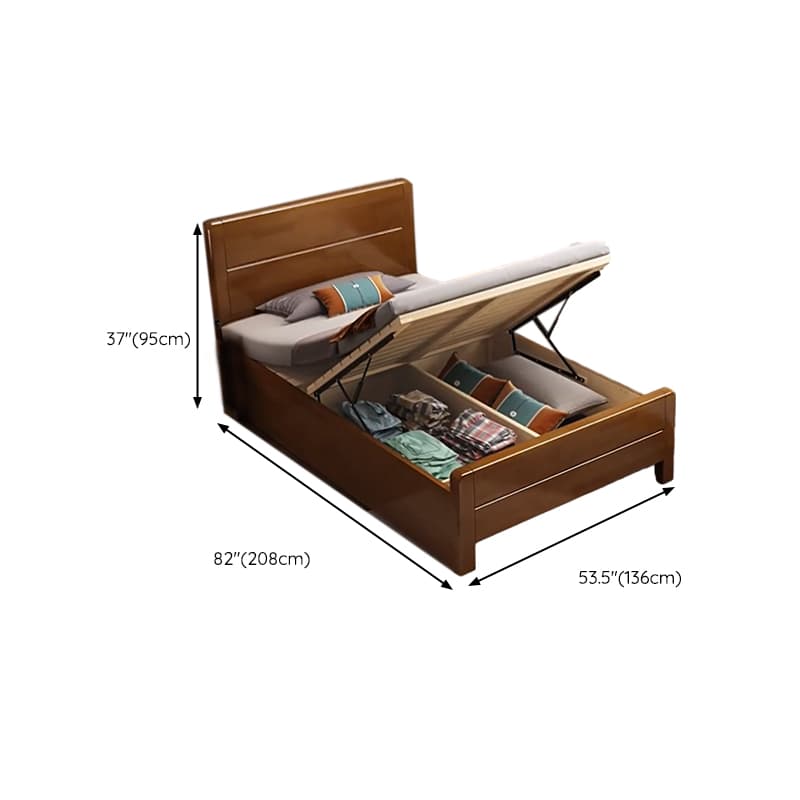 Traditional Brown Wood Panel Bed with Headboard Included and Footboard thumbnail 25