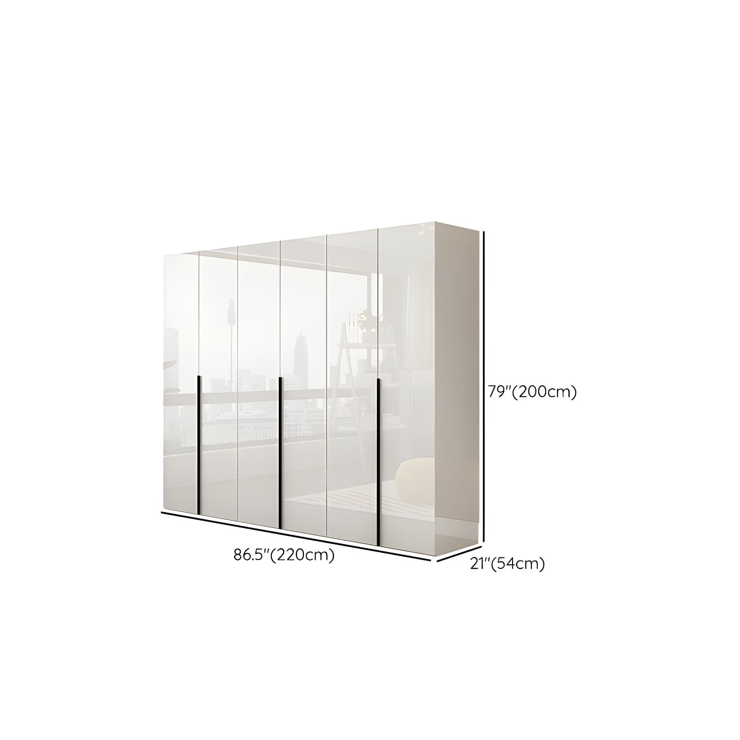 Hinged Wardrobe Armoire with Shelves White Wardrobe Closet for Home thumbnail 16