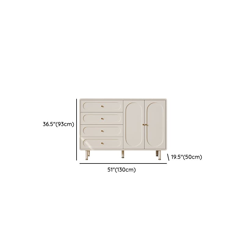 Chalk Casual Particle Board Wood Console Dresser with 5/4 Drawers, Hutch, 3 Interior Shelves, Horizontal thumbnail 19
