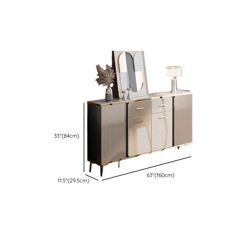 Luxury Off White Sideboard with Faux Marble Countertop and Standalone Design thumbnail 23