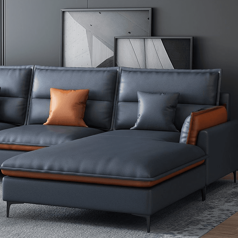 Casual Straight Stain Resistant Sofa in Dark Grey with Horizontal Orientation, Sponge Seat Fill, and Square Arm thumbnail 8