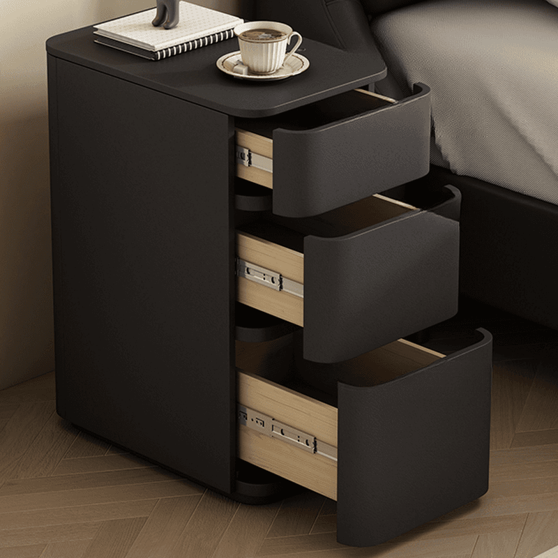 Stylish 3 Tiers Nightstand With Drawer Storage in Artificial Leather thumbnail 10