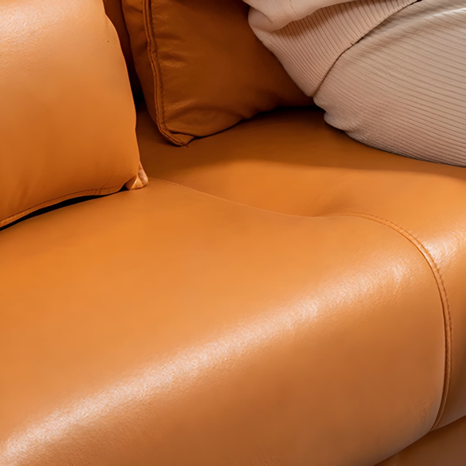 Scandinavian Faux Leather Seats 2 Loveseat with Tuxedo Arm and Stain Resistant Feature thumbnail 18