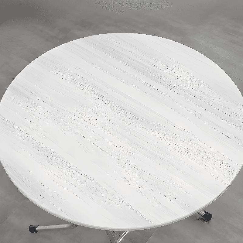 Art Deco Sepia/Natural Color/Cream Rounded Dining Table with Timber Top, Portable and Collapsible for 2 People thumbnail 14