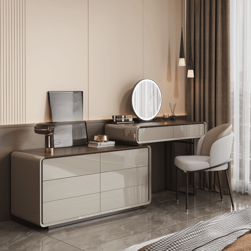 Multi-Purpose Vanity Set with Lighting, Scalable Telescopic Design, Push-Pull 2-in-1 Vanity, Adjustable Touch and Brightness thumbnail 1