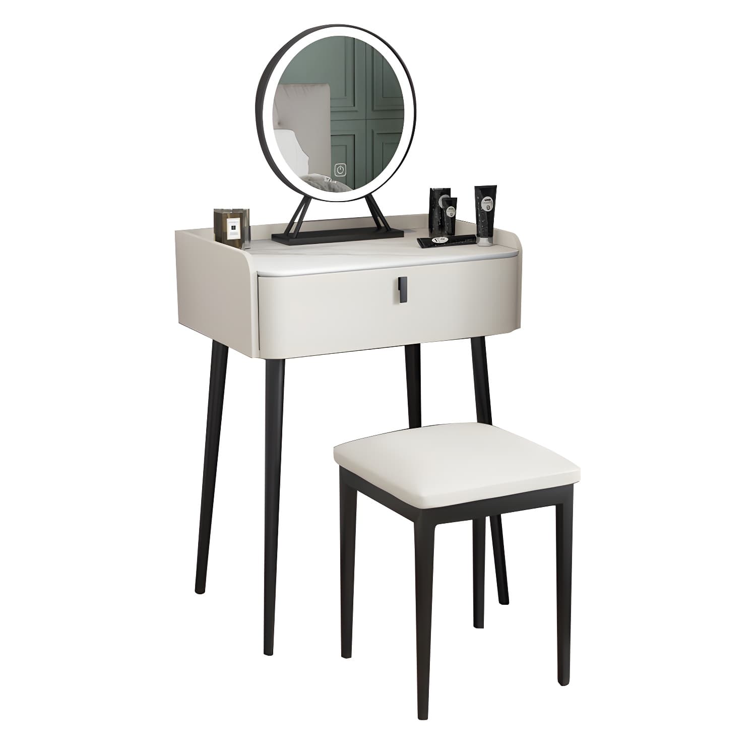 15" Wide Contemporary Make-up Vanity Mirror Dressing Table with Drawer thumbnail 12