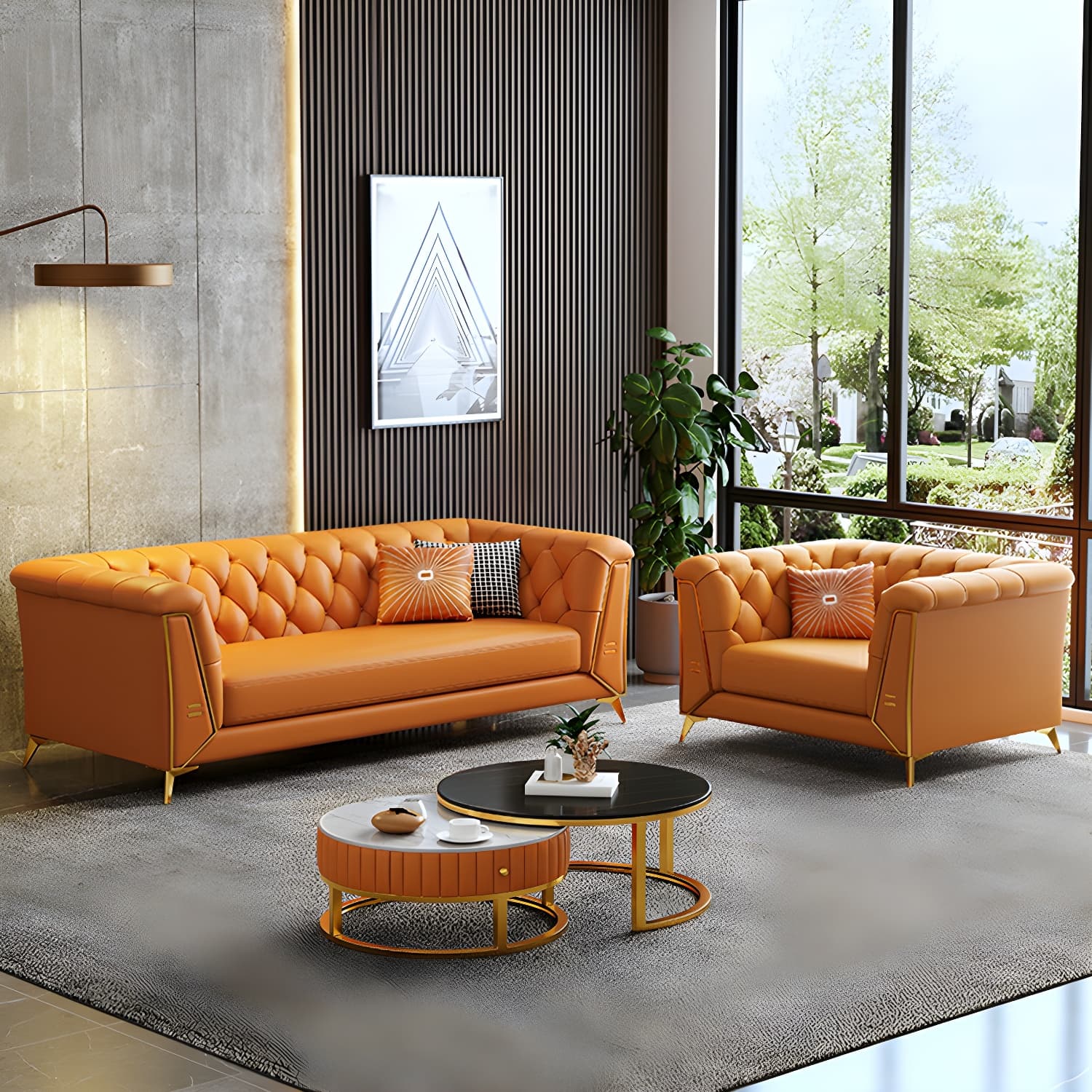 Glam Wood Frame Standard Sofa with Tuxedo Arms in Solid Color thumbnail 20