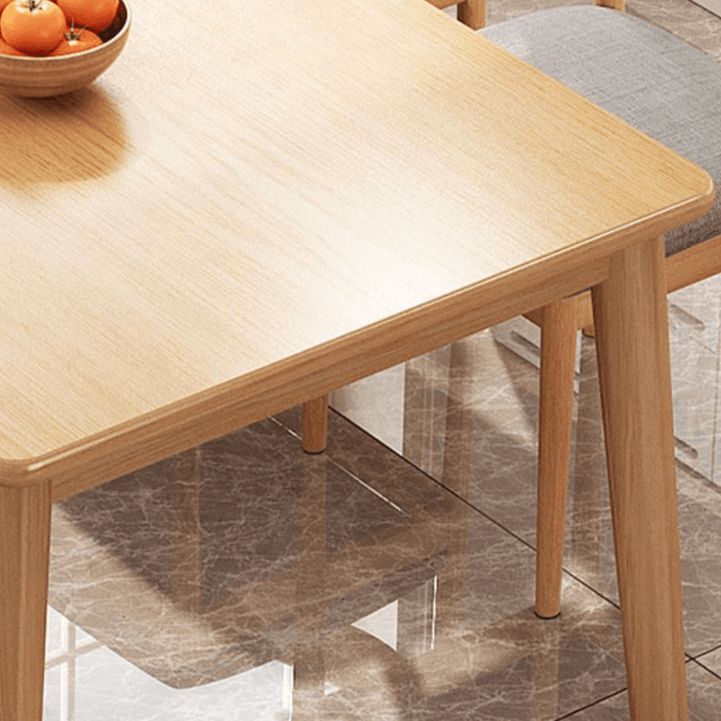 Dining Table Set with Rectangular Recycled Wood Top, 4 Legs, Fixed Table, Padded Chair with Back, Available in 5-piece/7 Piece Set/3 Pieces thumbnail 9