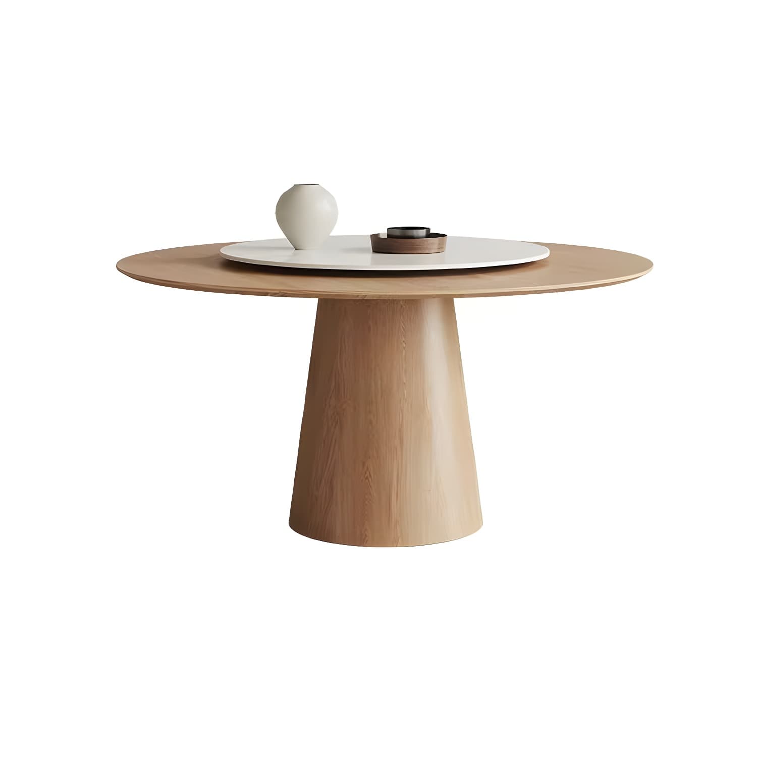 Solid Wood Round Top Dining Table Set with Cushioned Chair for Home thumbnail 5