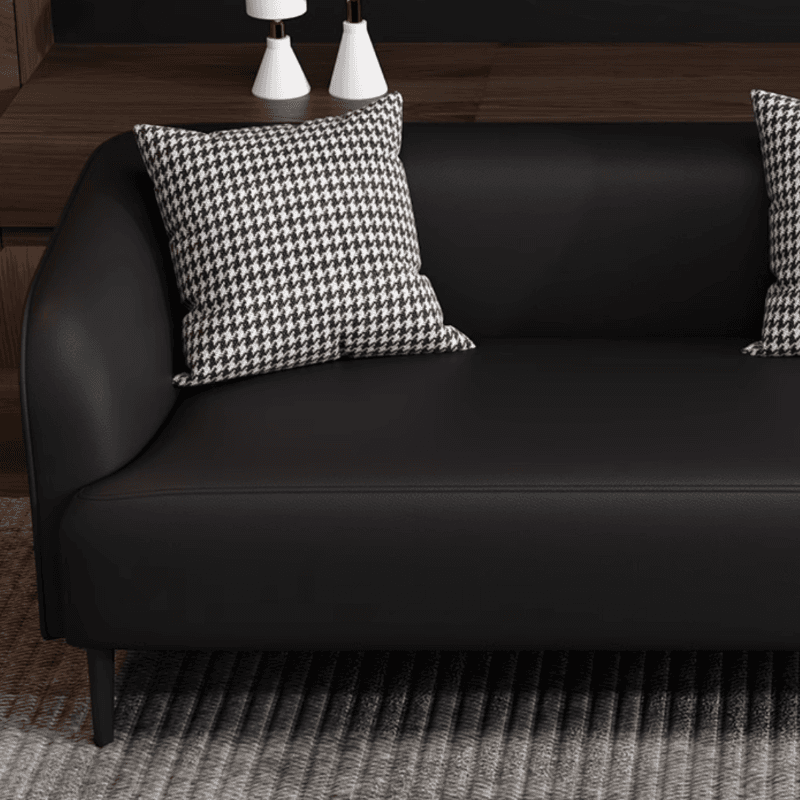 Drawing Room Standard Sofa in Pu Leather with Dark Gray/Sage/Amber Color and Armrest thumbnail 10