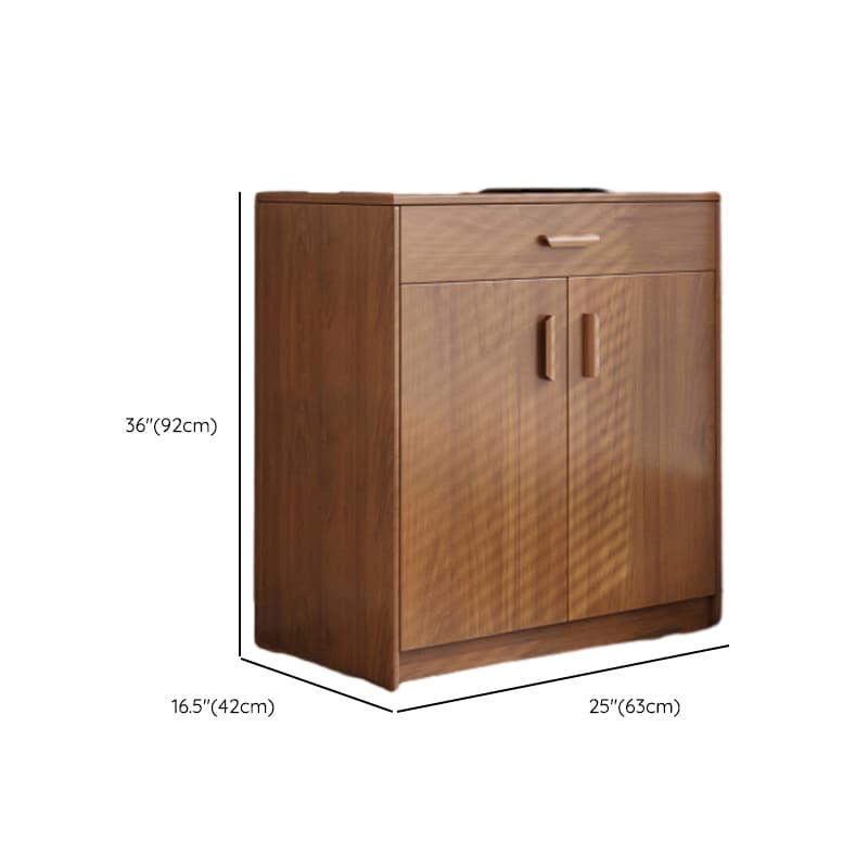 Modish Sideboard/Microwave Shelf Cabinet with Multiple Drawers, Narrow Size, 1 to 3 Shelves, Larder Storage, Timber Countertop, and Various Doors thumbnail 12