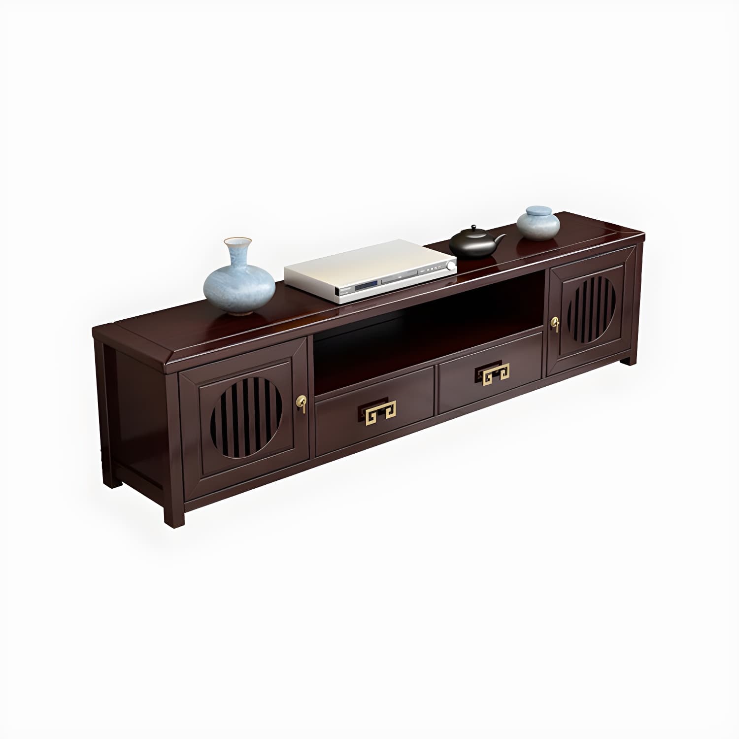 Solid Wood TV Cabinet Traditional Style Household Simple Open TV Stand Console thumbnail 5