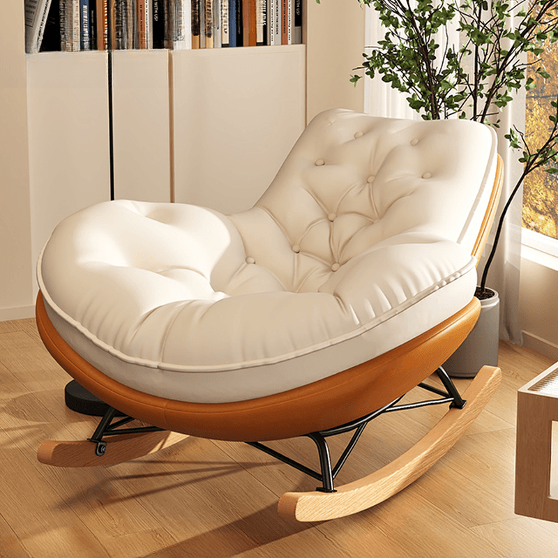 Art Deco Alloy Rocking Chair with Water Proof Upholstery and Flared Arm - image 4