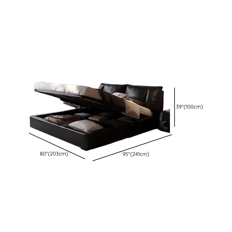 Solid Color Storage Bed/Platform Bed with Down Upholstery for Bedroom thumbnail 14